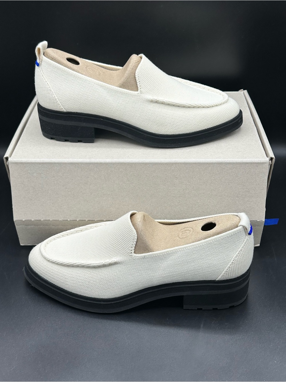 Rothy's Women’s The Lug Loafer in Ivory Size 7.5 Retired Rare NEW WITH BOX